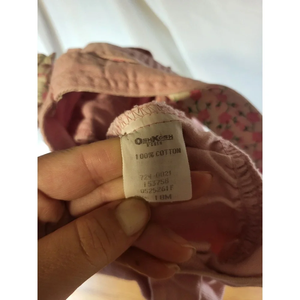 Vintage Oshkosh B'gosh Pink Floral bubble romper size 18 month USA